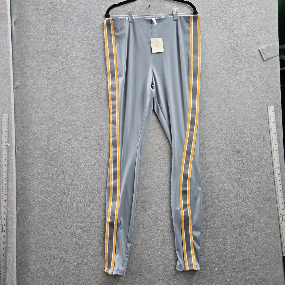 Fabletics Women Activewear Pants 2X Gray Striped Motion365 34" Inseam NWT